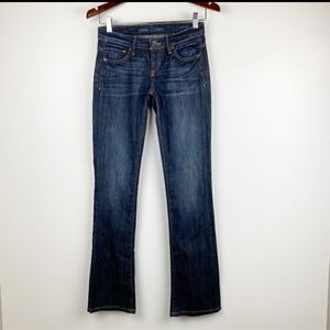 GUESS Boot Cut Low Rise Dark Wash Jeans 24